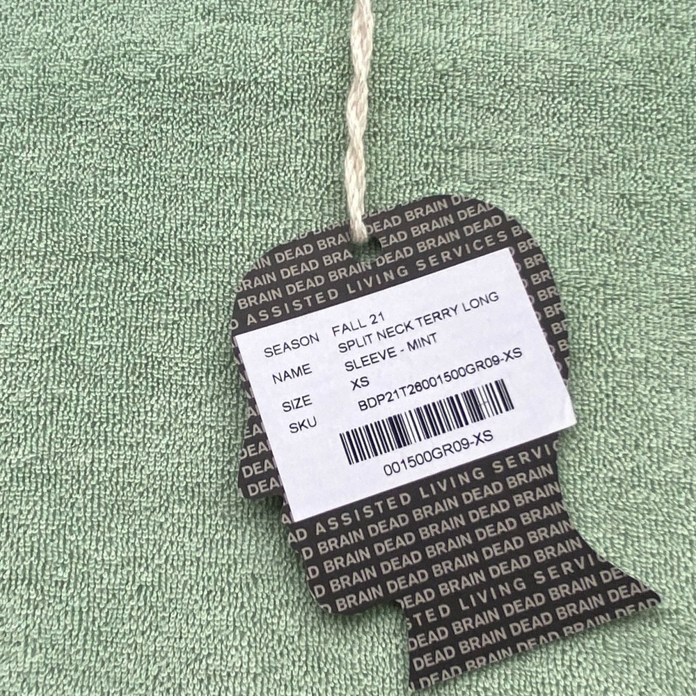Brain dead split neck terry cloth long sleeve polo shirt - Picture 5 of 6